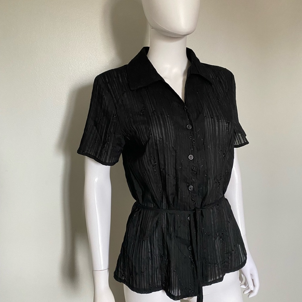Chic Black Button Down Women's Shirt